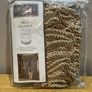 Croscill Swag Valance‎ Napoleon Blue Gold 44" x 30" New